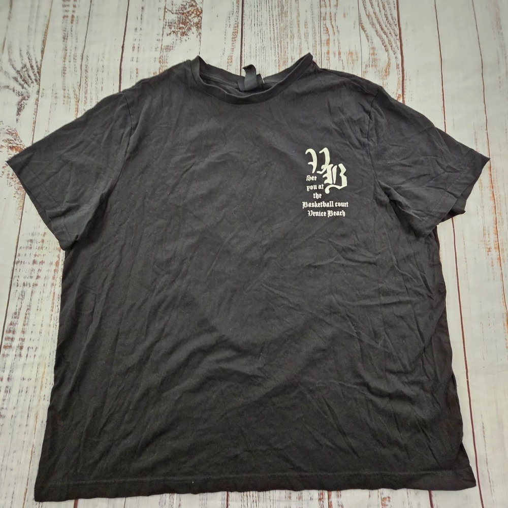 See You at the Basketball Court Venice Beach H&M Black T-Shirt Men's 3XL